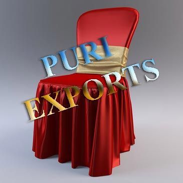 Round Head Red Satin Chair Cover