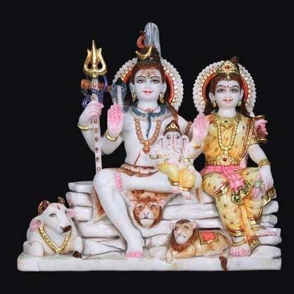 Marble Shiva Parvati Statue 06