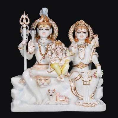 Marble Shiva Parvati Statue 07