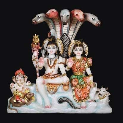 Marble Shiva Parvati Statue 09
