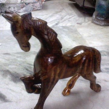 Carved Wooden Horse Statue