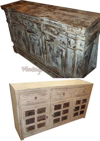 Antique Finish Wooden Sideboard
