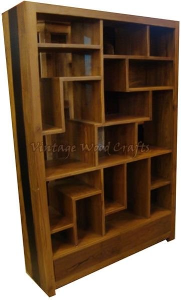 Wooden Bookshelf With Mix Match Pattern