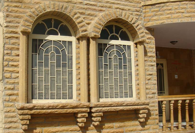 Double Frame Stone Window 04