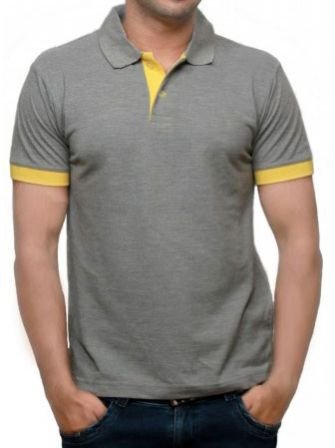 Grey Mens Polo T-Shirt