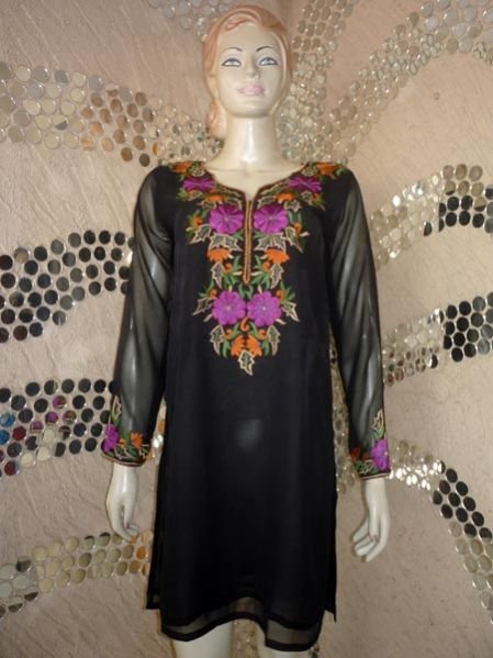 Adda Black Georgette Kurti
