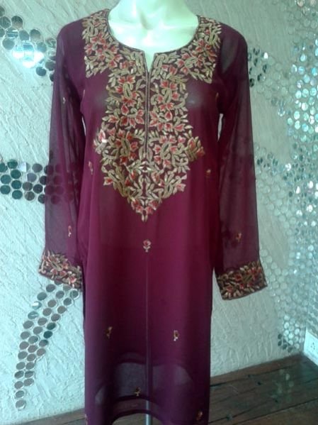 Anokhi Maroon Georgette Kurti
