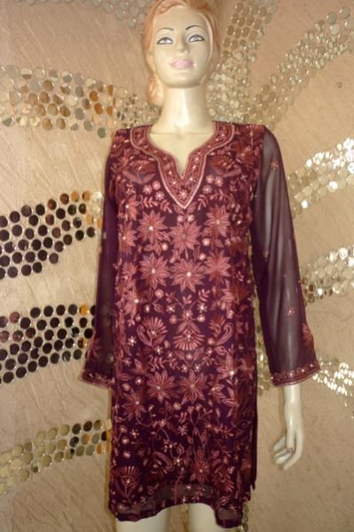 Flower Jaal Pur Georgette Kurti