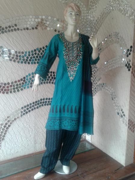 Humjoli Turkish Blue Stitched Salwar Suit