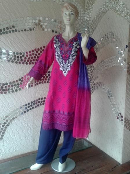 Mehraab Pink Stitched Salwar Suit