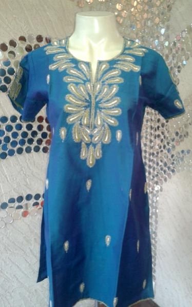 Neem Keri Green Cotton Embroidered Kurti