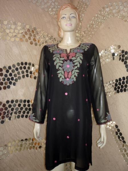 Rangoli Black Georgette Kurti