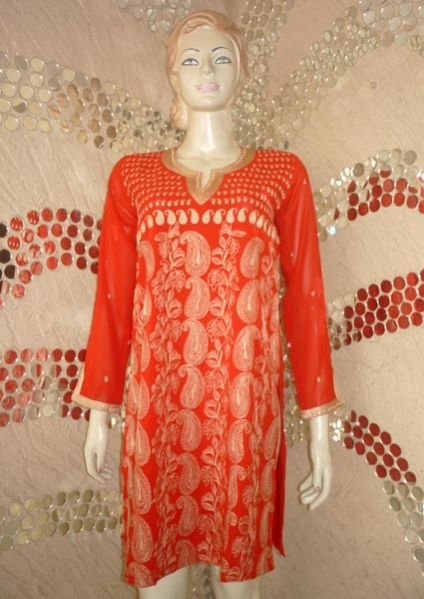Sharmin Red Georgette Kurti