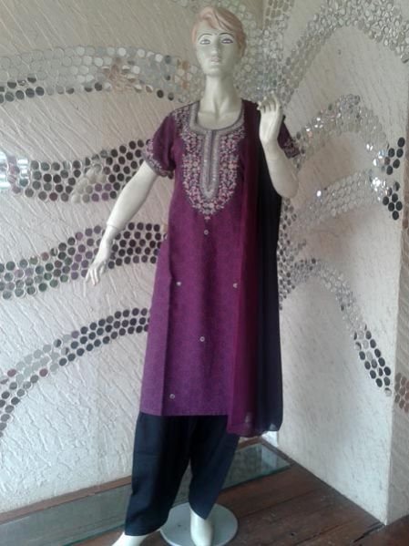 Simran Purple Stitched Salwar Suit