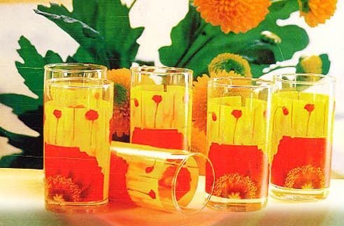 Golden Fruit Drinking Glass