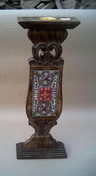 Wooden Pillar Candle Holder 01