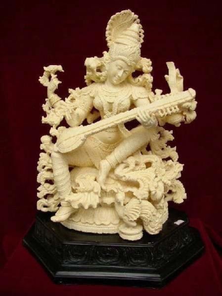 Cultural Marble Saraswati Statue 02
