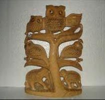 Wooden Owl Statue 03