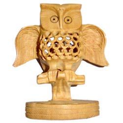 Wooden Owl Statue 06