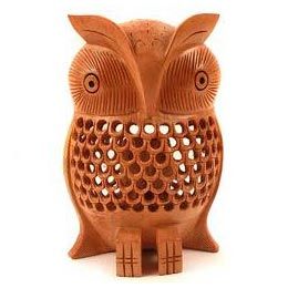 Wooden Owl Statue 07