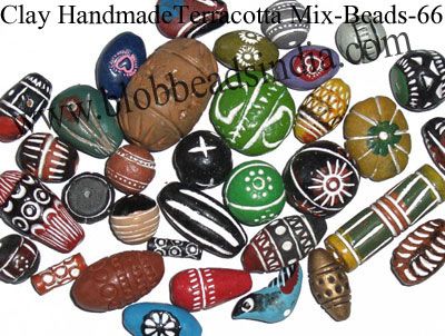 Mix - 66 - Clay Handmade Terracotta Beads
