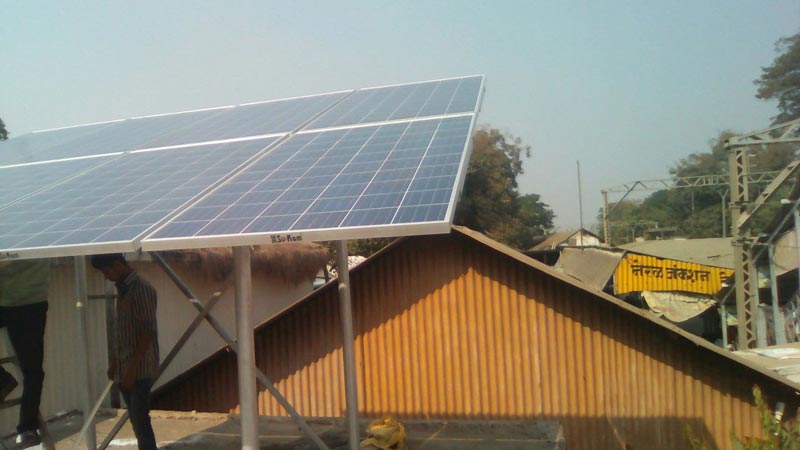 Neral Station Central railway 2 Kva solar Power pack with Station Name