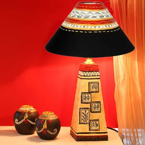 Kalaplanet Handpainted Wooden Lamp