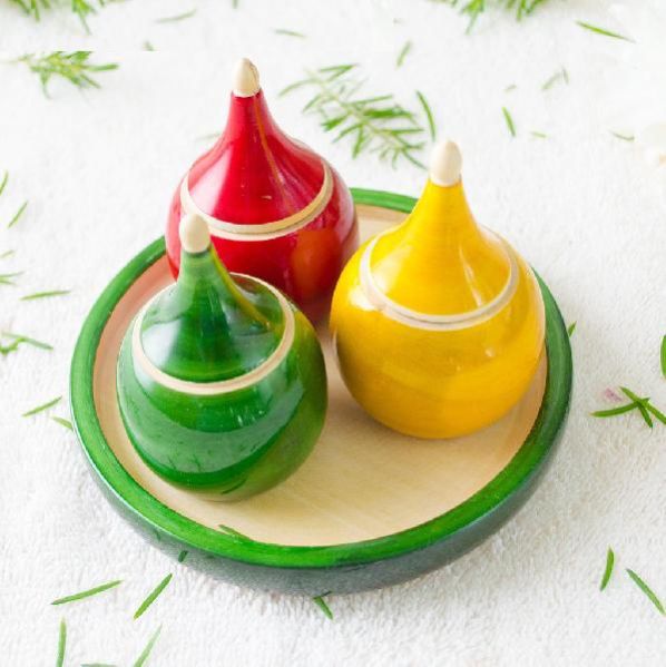 Kalaaplanet Wooden Haldi Kumkum Set