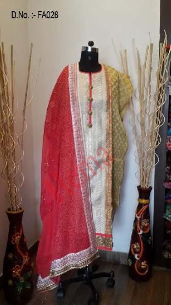 Faux net Semi Stiched suit