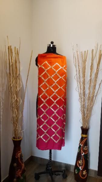 Shaded Silk With Gota Work