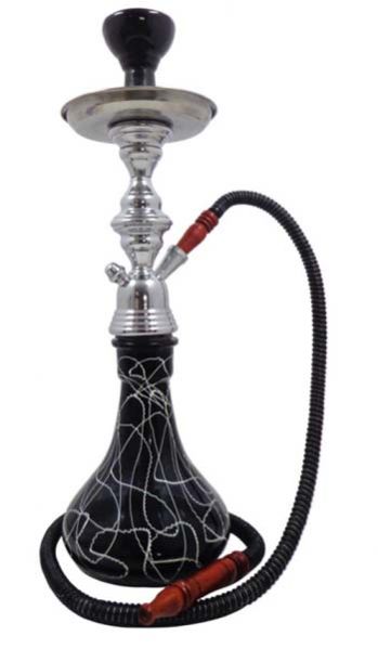 Black Glass Base Hookah Set