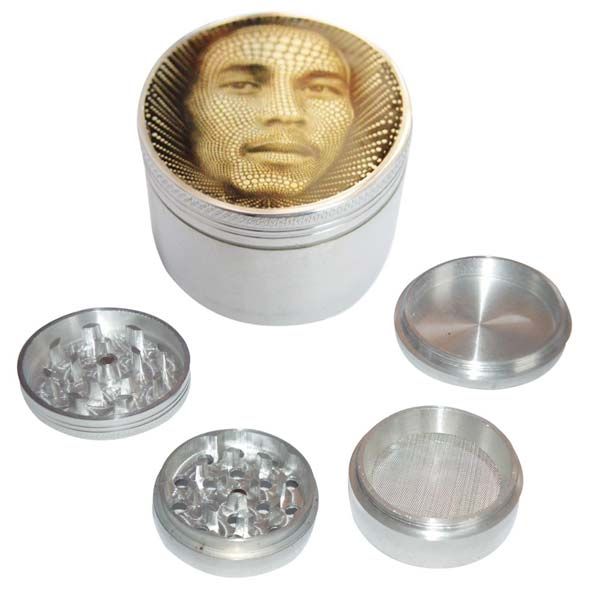 Bob Marley Faded Design Four Part Aluminium Grinder - Big