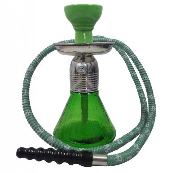 Petite Green Glass Base Hookah set