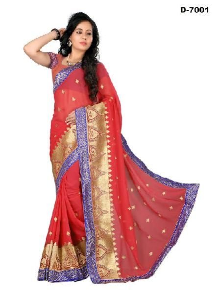 Hand Printed Saree (7001)
