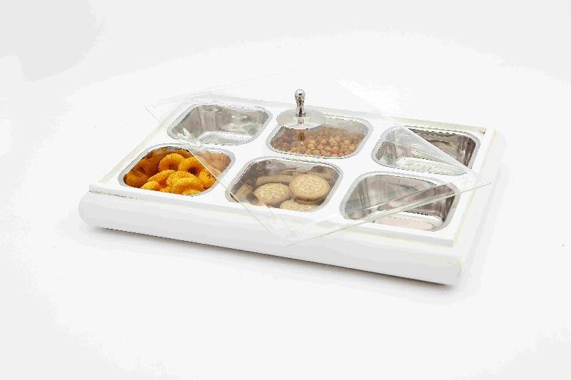 7pc Emerald Modern Serving Bowl & Tray Set 02