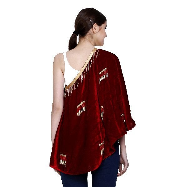 Ladies Red One Side Off Shoulder Top 02