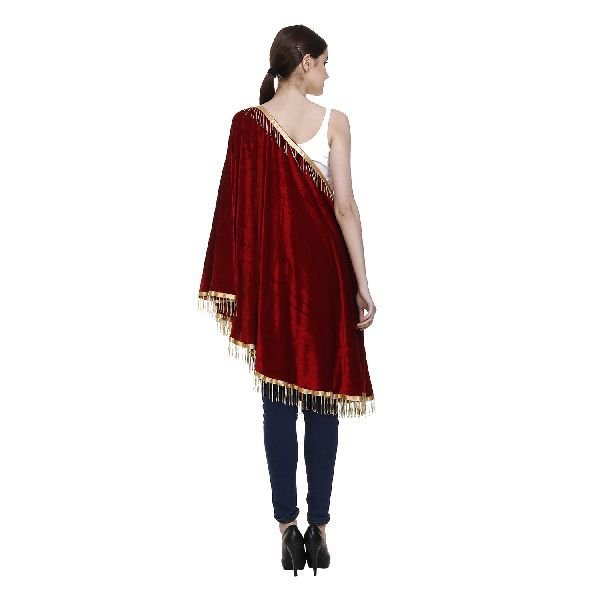 Ladies Red Poncho Top 02