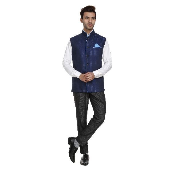 Mens Blue Waistcoat 01