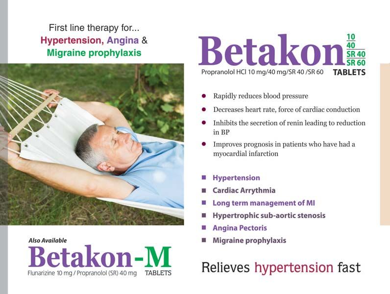 Betakon 10-40 (Propranolol HCl Tablets)