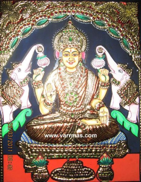 Gajalakshmi Tanjore Painting (10070)