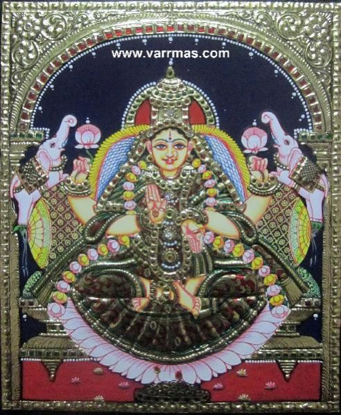 Gajalakshmi Tanjore Painting (10073)