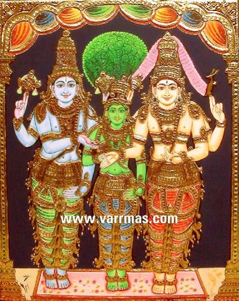 Girija Kalyanam Tanjore Painting (10323)