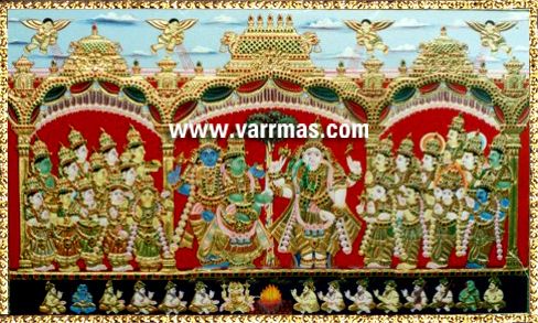 Girija Kalyanam Tanjore Painting (10324)