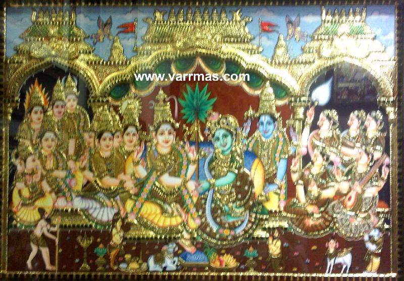 Girija Kalyanam Tanjore Painting (10325)
