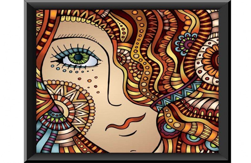 Hippie Girl PVC Wall Painting