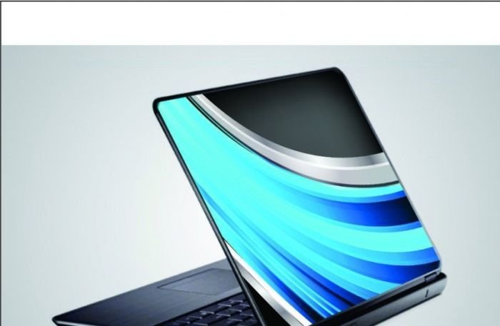 Abstract Blue Swirl PVC Laptop Sticker