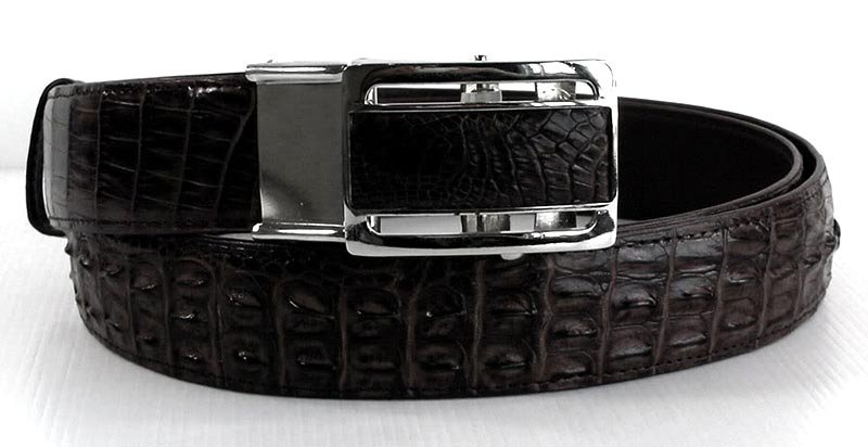 Black with Crocodile Print Belt
