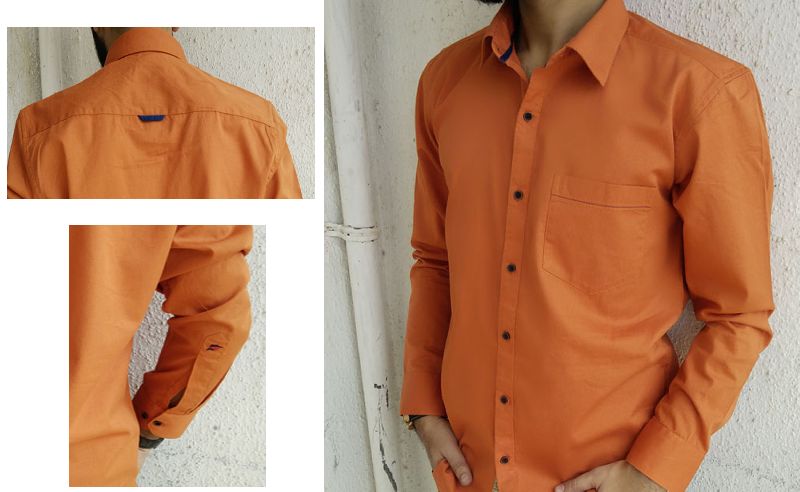 Mens Plain Semi Casual Shirt 02