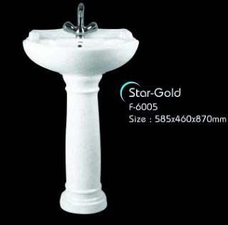 Star Gold Pedestal Wash Basin