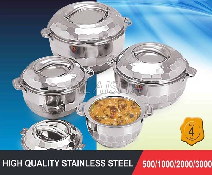 Crown Ring 4 Pcs Stainless Steel Insulated Casserole Set